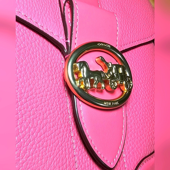 Coach Leather Purse George Saddle Bag Pretty in Pink Coach C3241 ~ NWT - Picture 5 of 16